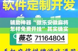 辅助神器“微乐安徽麻将怎样免费开挂”其实确实有挂