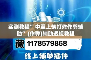 实测教程”中至上饶打炸作弊辅助”(作弊)辅助透视教程