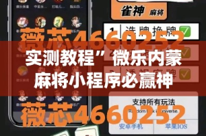 实测教程”微乐内蒙麻将小程序必赢神器免费安装”(作弊)辅助透视教程