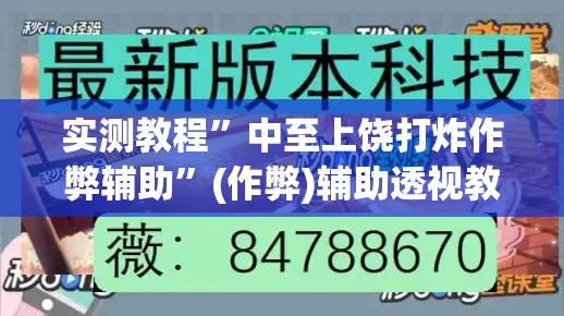 实测教程”中至上饶打炸作弊辅助	”(作弊)辅助透视教程