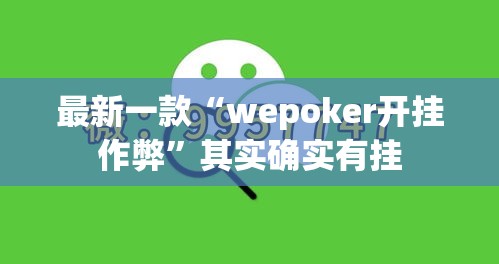 最新一款“wepoker开挂作弊	”其实确实有挂