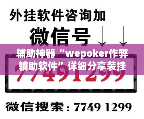 辅助神器“wepoker作弊辅助软件	”详细分享装挂步骤