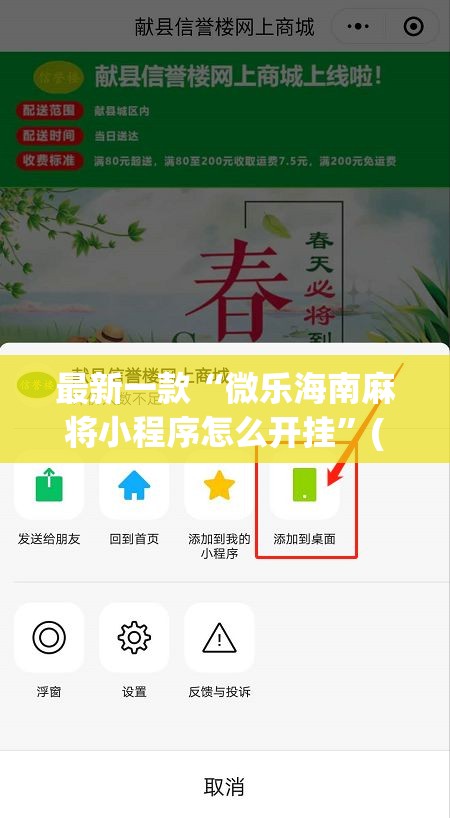 最新一款“微乐海南麻将小程序怎么开挂”(作弊)辅助透视教程